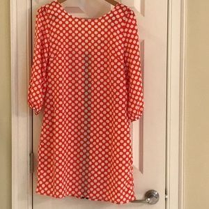 Annabella Orange & White Dress size L